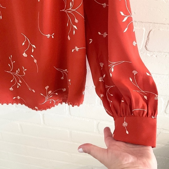 REVOLVE x Joie Allea Blouse Peasant Orange Cinnamon/Cream As seen on TV Sz S - Picture 11 of 16